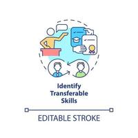 Identify transferable skills concept icon vector