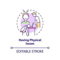 Having physical issues concept icon vector