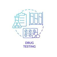 Drug testing blue gradient concept icon vector