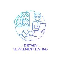 Dietary supplement testing blue gradient concept icon vector