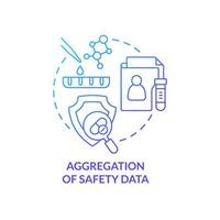 Aggregation of safety data blue gradient concept icon vector