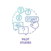 Pilot studies blue gradient concept icon vector