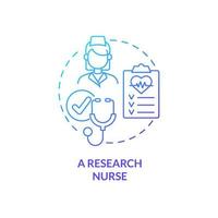 Research nurse blue gradient concept icon vector