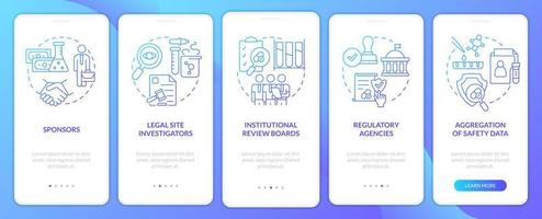 Safety blue gradient onboarding mobile app screen vector