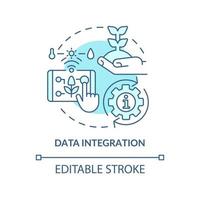 icono de concepto turquesa de integración de datos vector