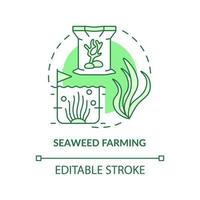 icono de concepto verde de cultivo de algas marinas vector