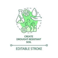 Create drought-resistant soil green concept icon vector