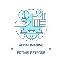 Aerial imaging turquoise concept icon vector