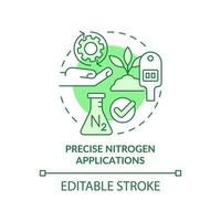 Precise nitrogen applications green concept icon vector