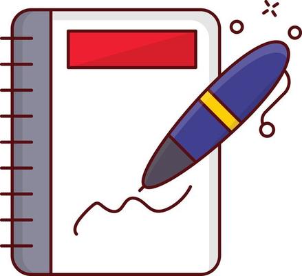 notebook write vector illustration on a background.Premium quality symbols. vector icons for concept and graphic design.