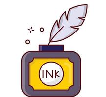 feather ink vector illustration on a background.Premium quality symbols. vector icons for concept and graphic design.