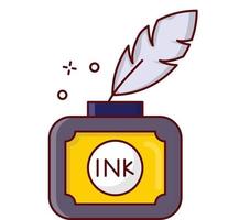 feather ink vector illustration on a background.Premium quality symbols. vector icons for concept and graphic design.