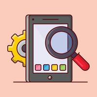 ilustración de vector móvil en un fondo. símbolos de calidad premium. iconos vectoriales para concepto y diseño gráfico.