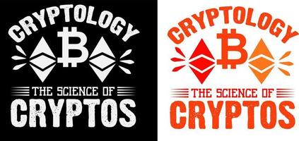 criptología la ciencia del diseño de camisetas cryptos vector