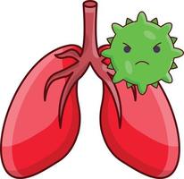 ilustración de vector de corona de pulmones en un fondo. símbolos de calidad premium. iconos vectoriales para concepto y diseño gráfico.