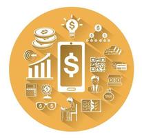Big group white object of business icons set vector