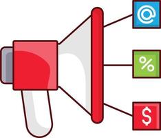 ilustración de vector de megáfono en un fondo. símbolos de calidad premium. iconos vectoriales para concepto y diseño gráfico.