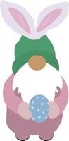 Easter gnome on white background vector