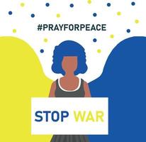 Pray for peace stop war ukraine vector
