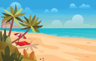 Beach Scenery Background vector