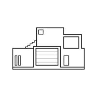 Abstract icon outline, modern office building vector illustration