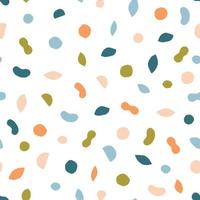 Seamless texture with different modern shapes. Creative pattern with paper cut geometrical figures. Multicolored background vector