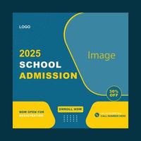 School admission poster for social media. vector