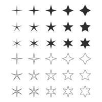gran conjunto de vectores de diferentes iconos de estrellas