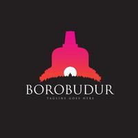 Borobudur the ancient Buddhist temple vector illustration
