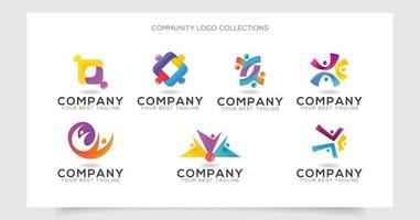 plantilla de diseño de colección de logotipos de atención comunitaria vector