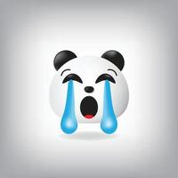 llorando en voz alta panda emoticon ilustración vector