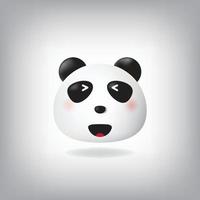 face Panda Smiling Emoticon vector