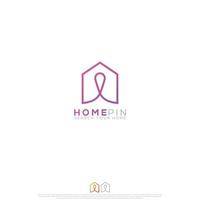 home pin logo design vector