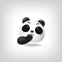 upset face panda emoticon with closed eyes vector