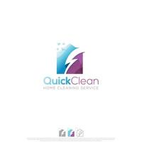 vector de diseño de logotipo de limpieza rápida