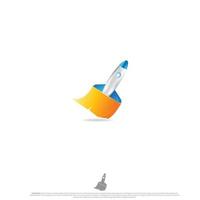 Rocket Cleaner Logo Design vector