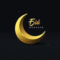 crescent moon with beautiful decoration illuminated by star clips scattered islamic background vector