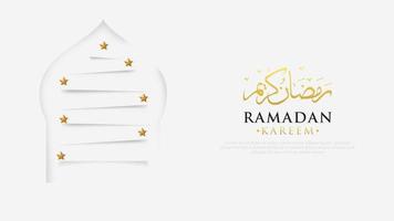 modern ramadan kareem with paper cut style vector