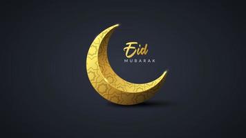 crescent moon with beautiful decoration islamic background vector