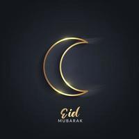 Line art golden crescent moon islamic background with line effect vector