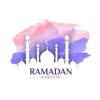 ramadan kareem islamic background with watercolor style vector