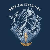 logotipo de ilustración de expedición de montaña vector