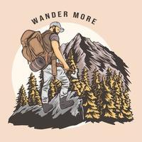 Wander more vintage hiking illustration artwork vector