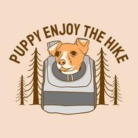 Puppy enjoy the hike, Hiking with my puppy t shirt design vector