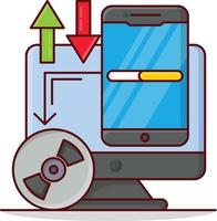 ilustración de vector de tecnología en un fondo. símbolos de calidad premium. iconos vectoriales para concepto y diseño gráfico.