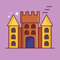 ilustración de vector de castillo en un fondo. símbolos de calidad premium. iconos vectoriales para concepto y diseño gráfico.