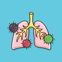 ilustración de vector de pulmones en un fondo. símbolos de calidad premium. iconos vectoriales para concepto y diseño gráfico.