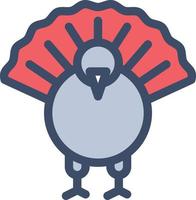 ilustración de vector de pájaro de pavo en un fondo. símbolos de calidad premium. iconos vectoriales para concepto y diseño gráfico.