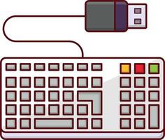ilustración de vector de teclado en un fondo. símbolos de calidad premium. iconos vectoriales para concepto y diseño gráfico.