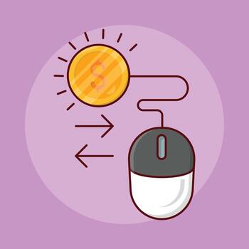 ilustración vectorial de clic del mouse en un fondo. símbolos de calidad premium. iconos vectoriales para concepto y diseño gráfico. vector